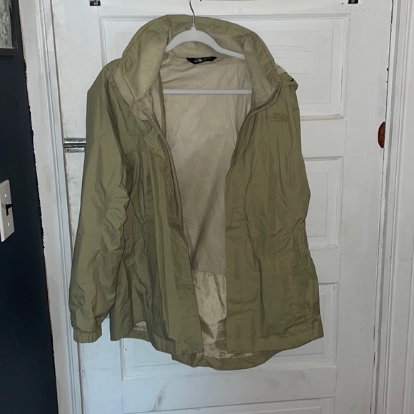 The Northface Rain Jacket Beige XL Khaki Women - Picture 1 of 7